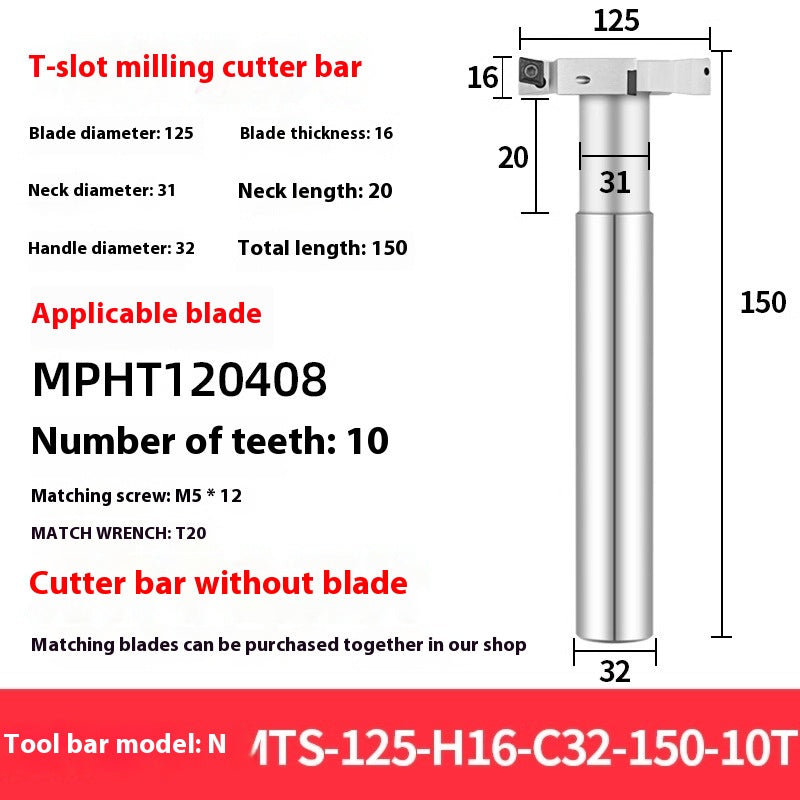 2065-T-slot milling cutter rod CNC slotting HTS three-edged machining center numerical control T-slot milling cutter rod thickness 6 8 10 12 Shandong Denso Pricision Tools Co.,Ltd.